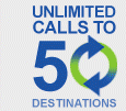 Unlimited calls to 50 destinations